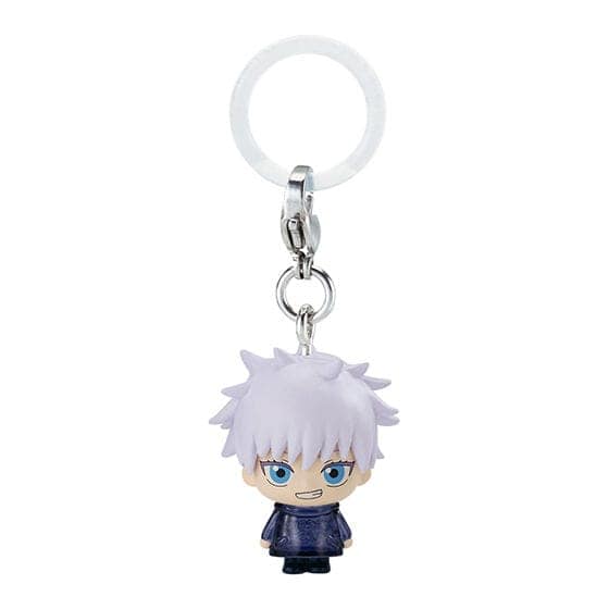 Clé de porte avec figurine chibi de Jujutsu Kaisen, décor manga anime, porte-clé kawaii, accessoire collection manga.